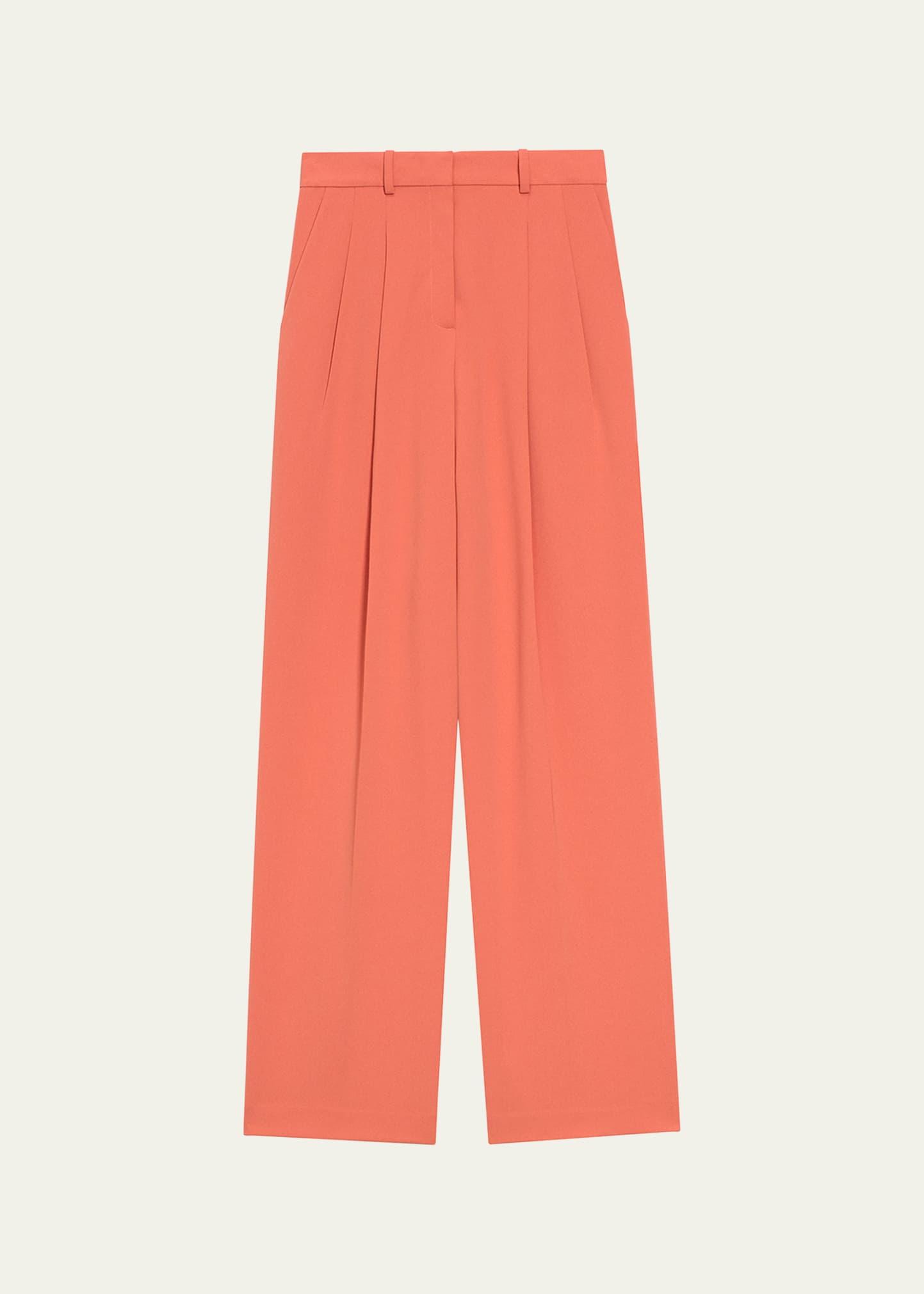 crepe double pleated pants