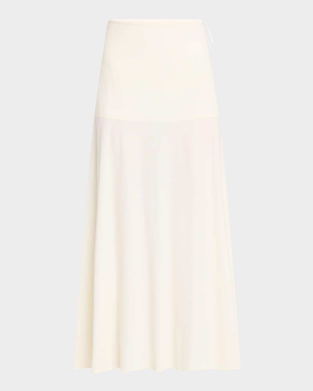 crepe fluid midi skirt
