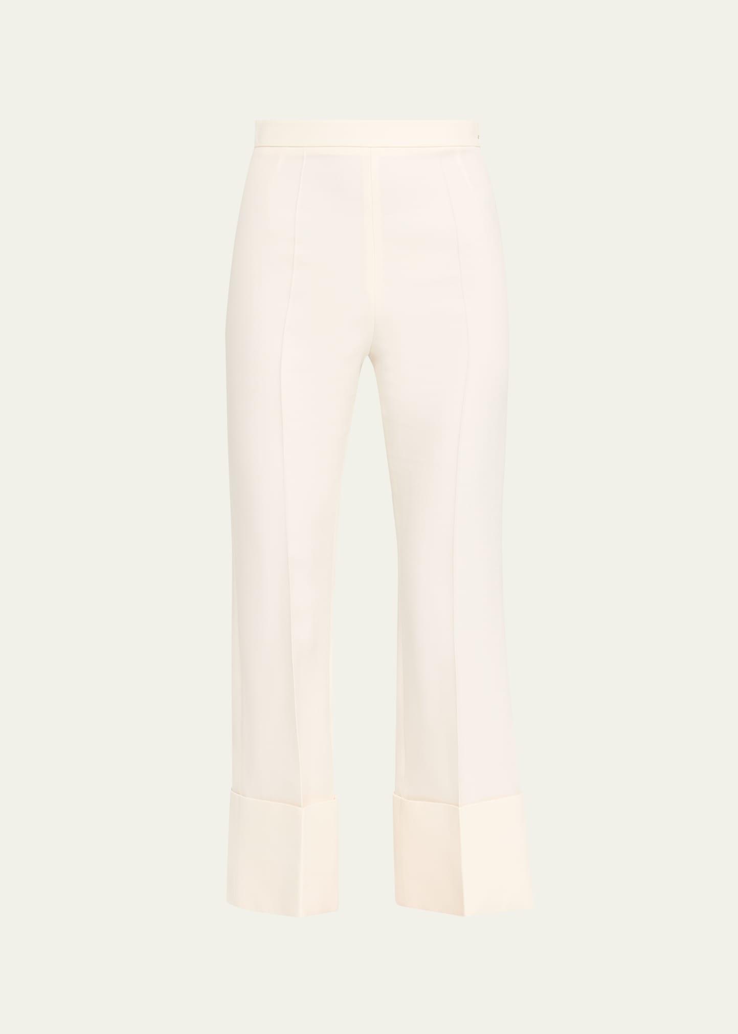 crepe kickflare crop trousers