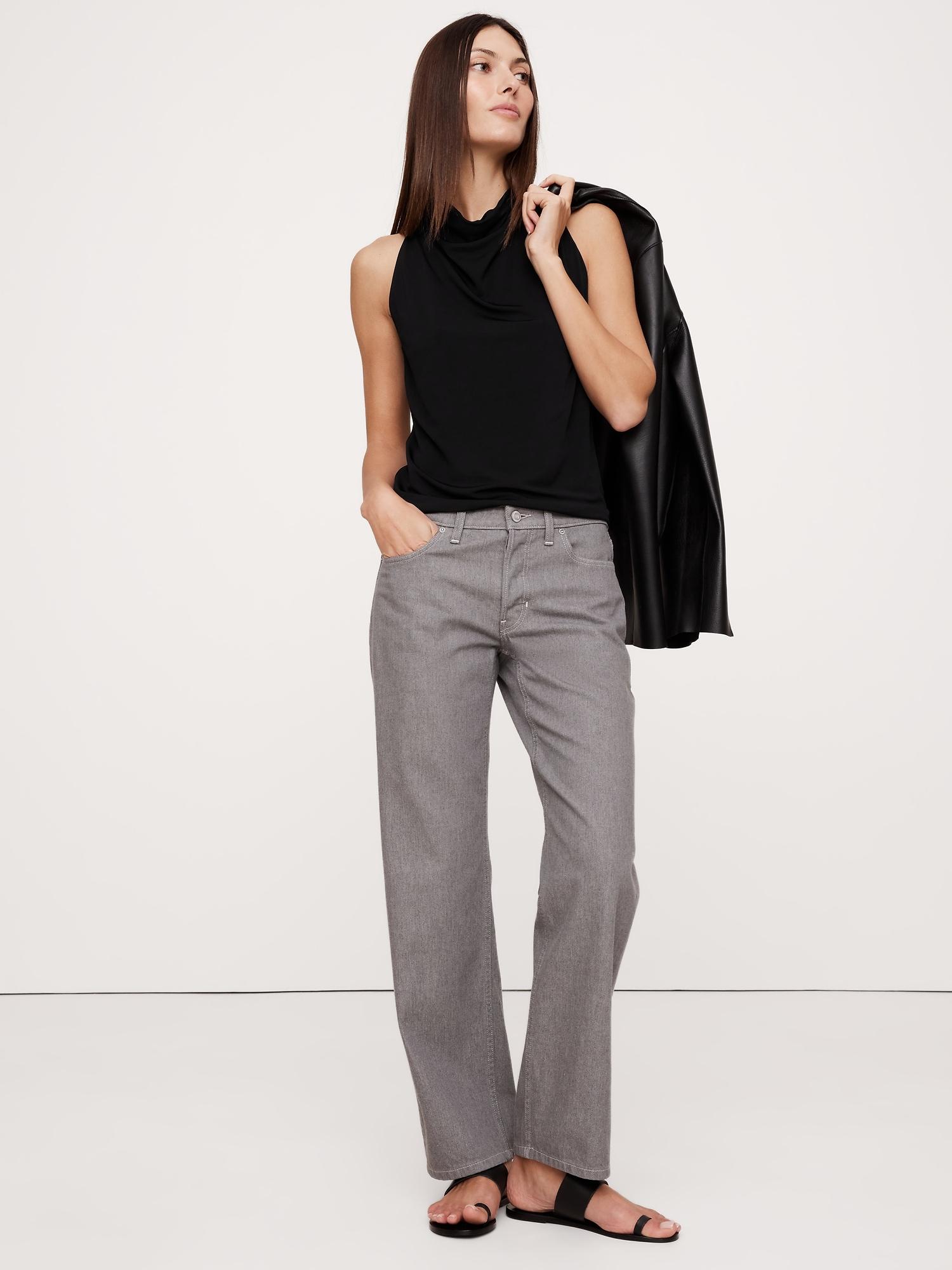crepe-knit cowl-neck top