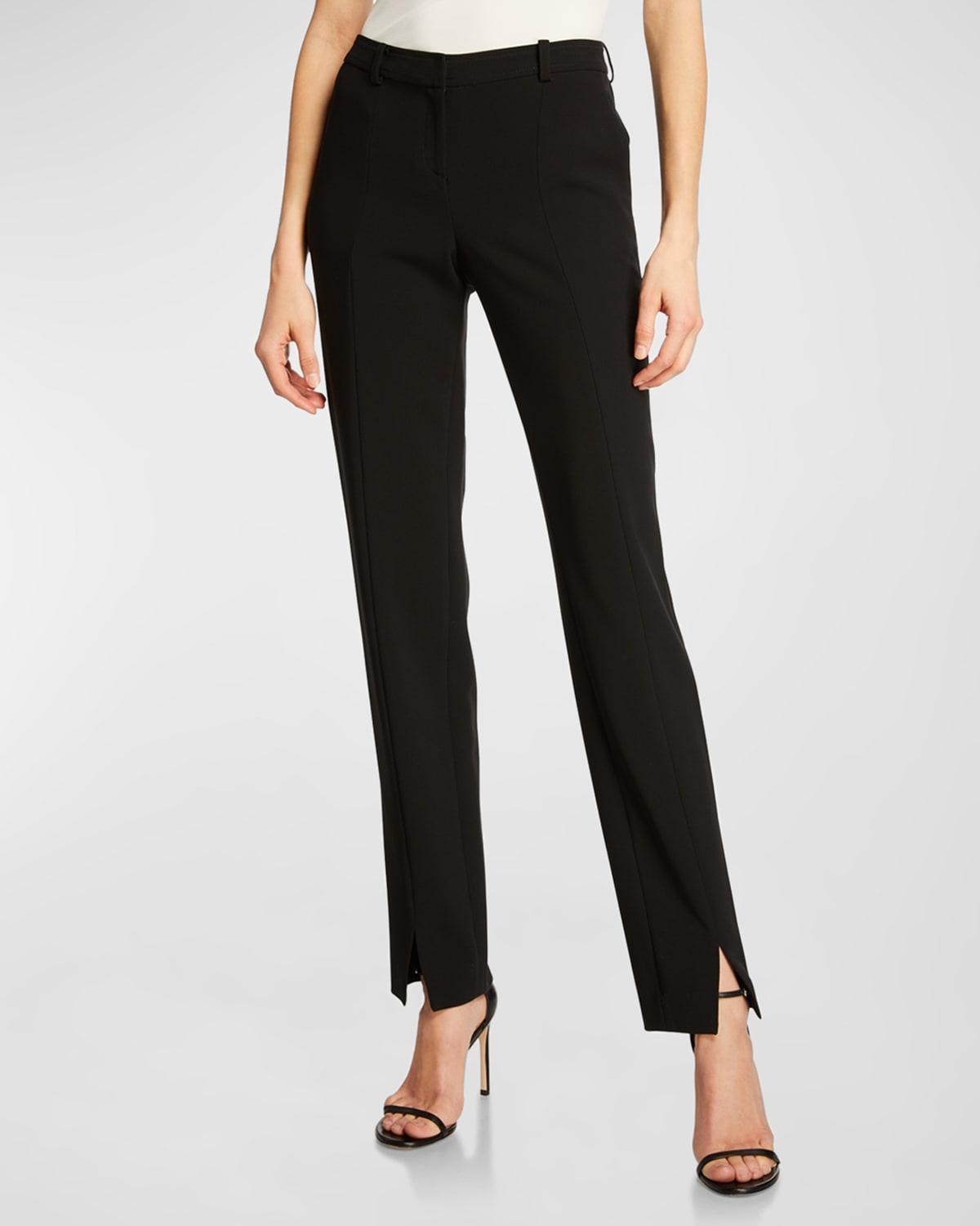 crepe marocain ankle pants, caviar