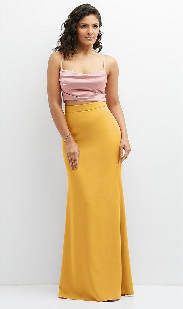 crepe mix-and-match high waist fit and flare skirt