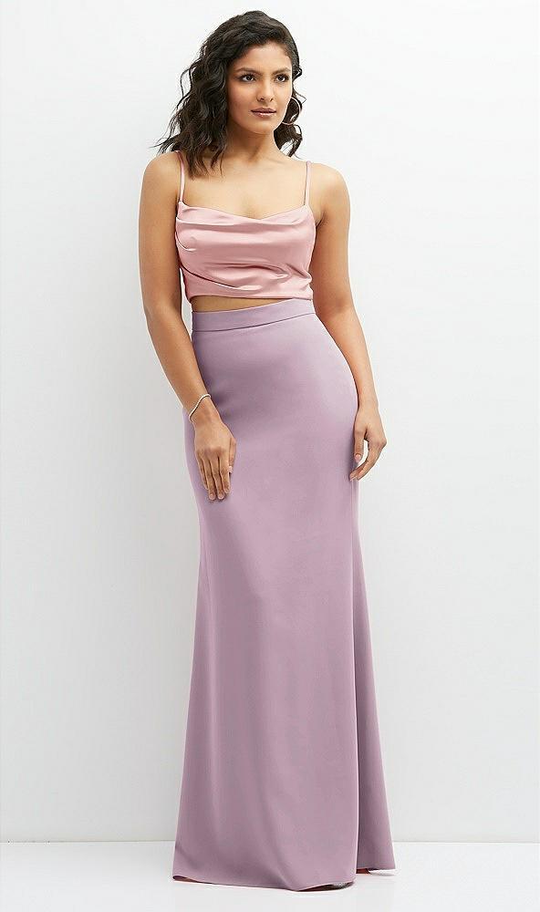 crepe mix-and-match high waist fit and flare skirt