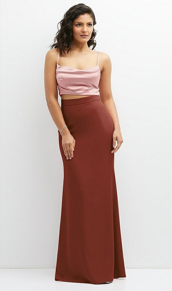 crepe mix-and-match high waist fit and flare skirt