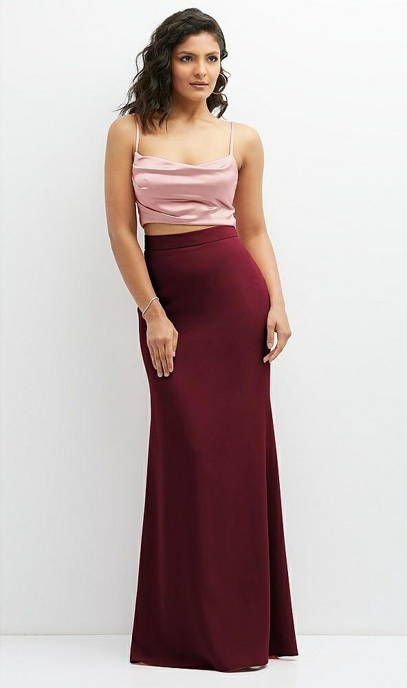 crepe mix-and-match high waist fit and flare skirt