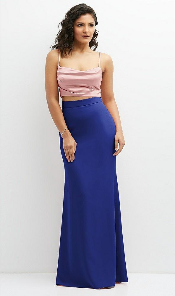 crepe mix-and-match high waist fit and flare skirt