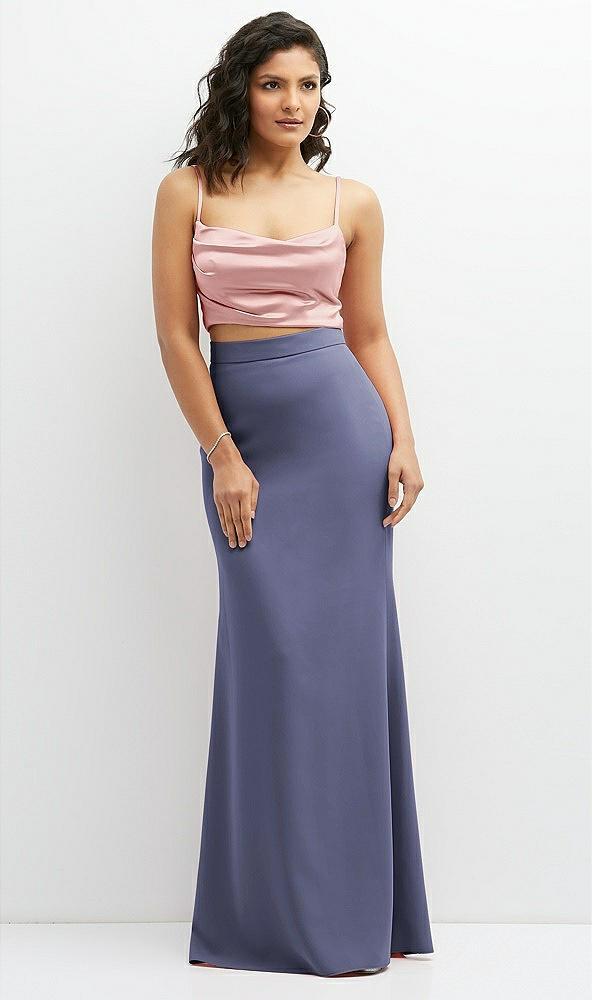 crepe mix-and-match high waist fit and flare skirt
