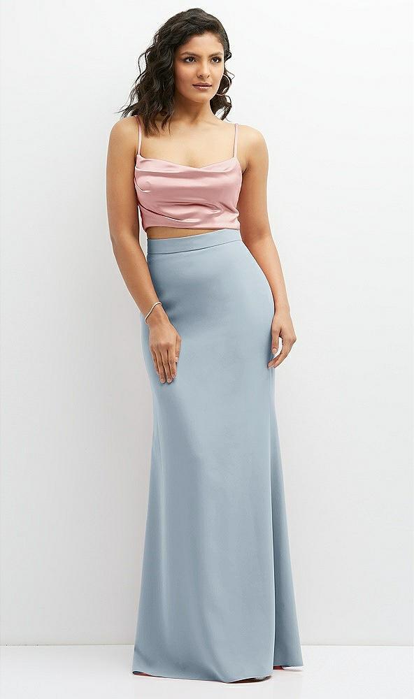 crepe mix-and-match high waist fit and flare skirt