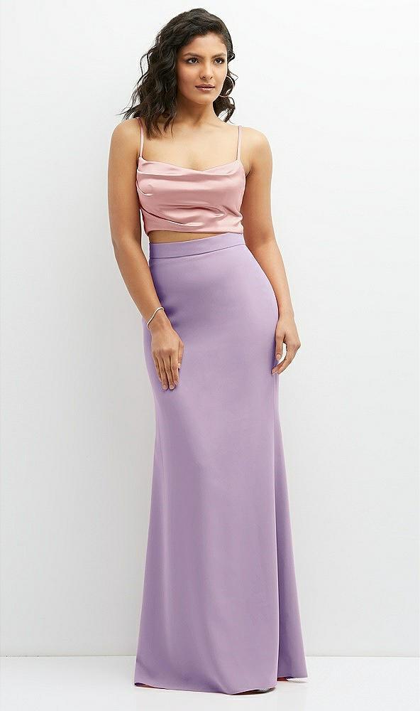 crepe mix-and-match high waist fit and flare skirt