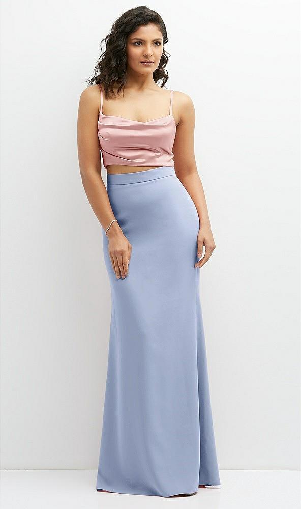 crepe mix-and-match high waist fit and flare skirt