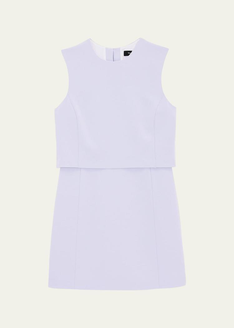crepe sculpted layer mini dress