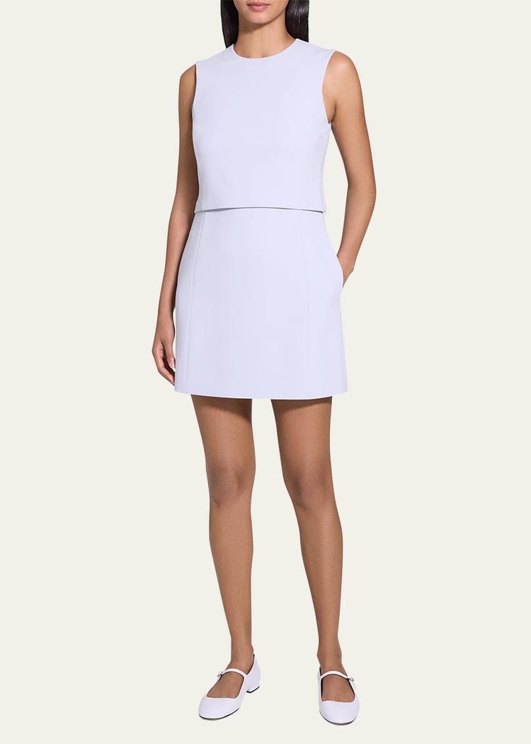 crepe sculpted layer mini dress