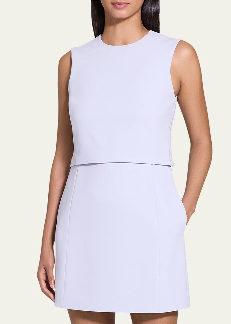 crepe sculpted layer mini dress