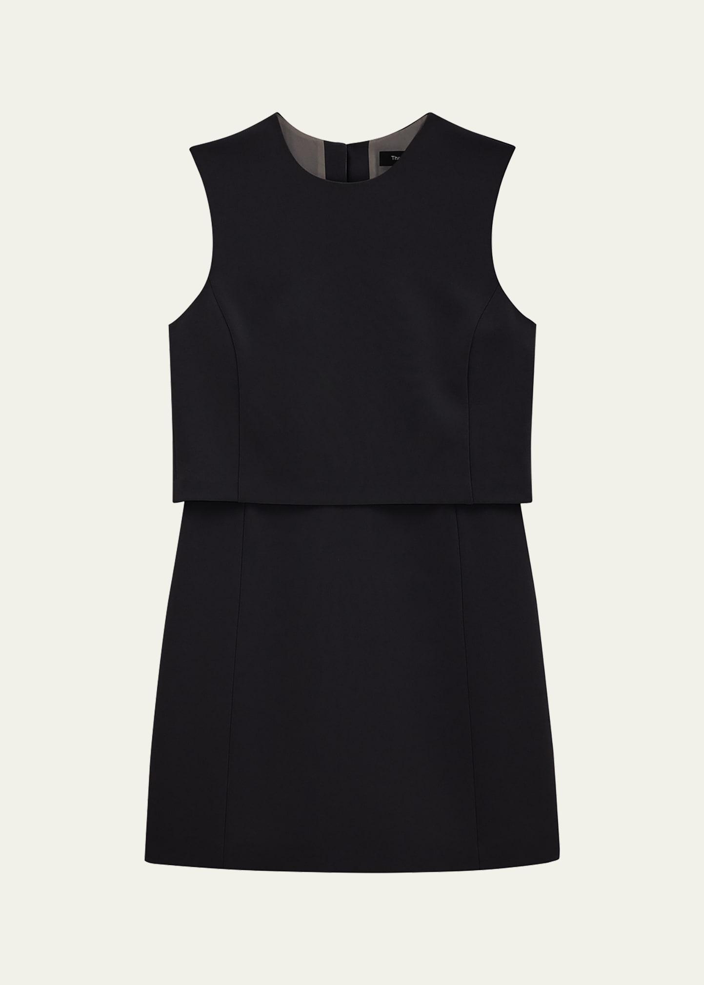 crepe sculpted layer mini dress