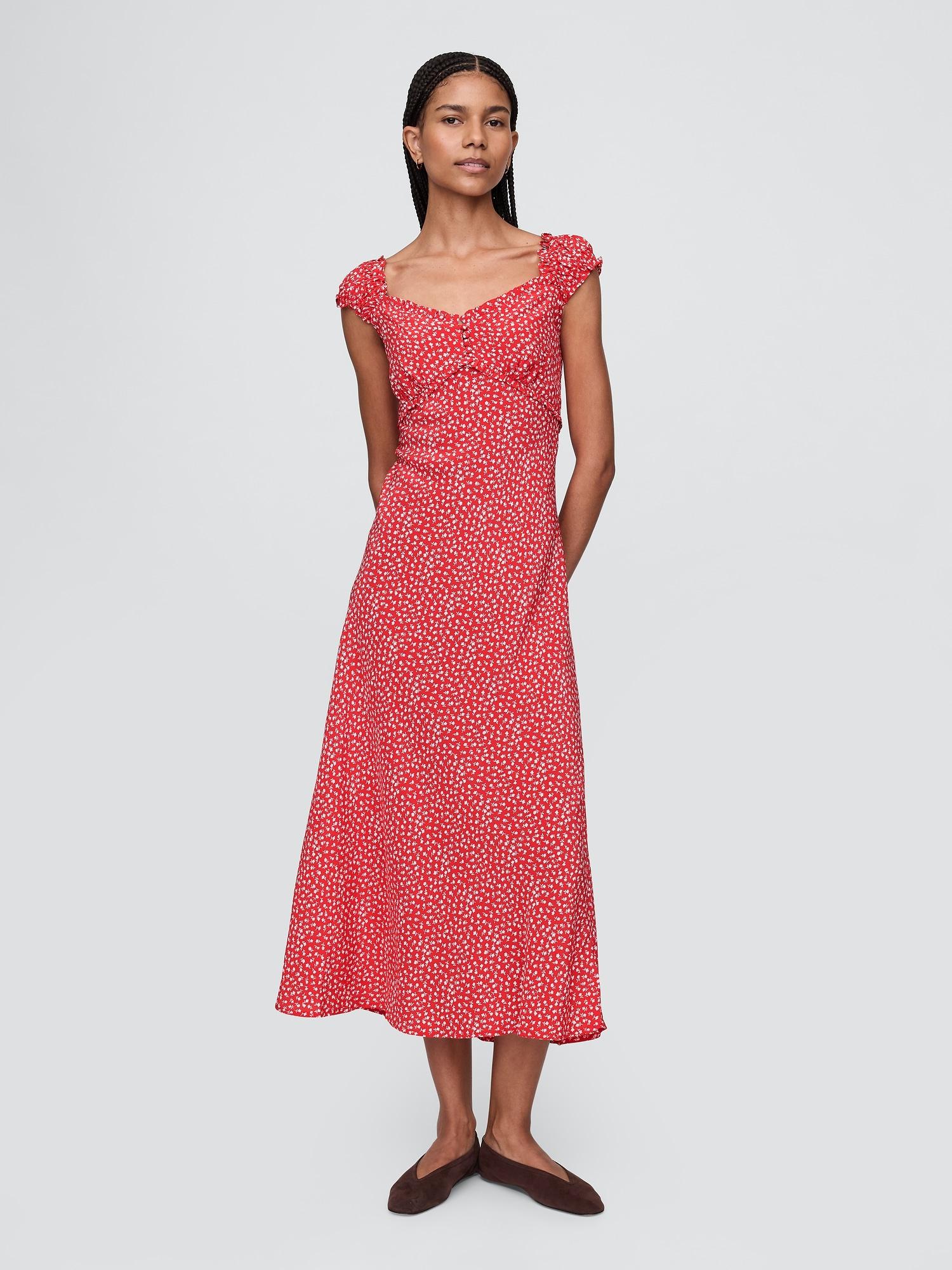 crepe sweetheart maxi dress