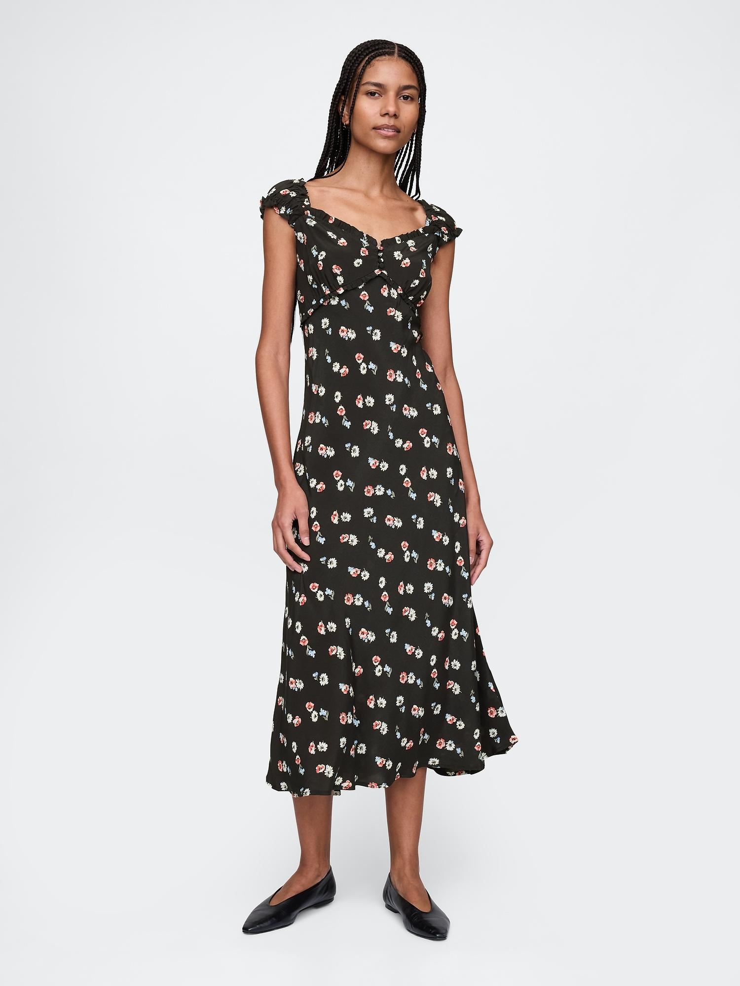 crepe sweetheart maxi dress