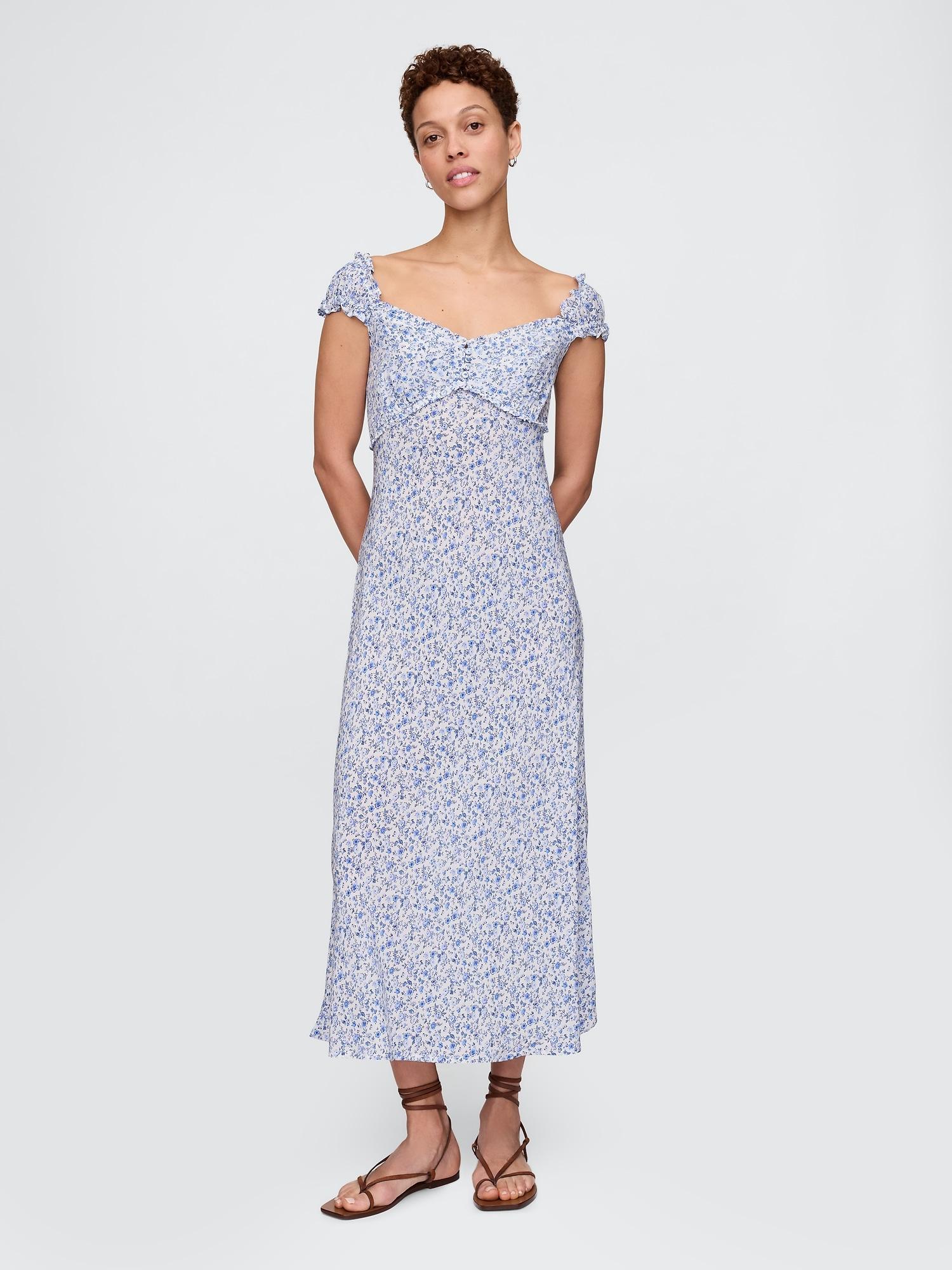 crepe sweetheart maxi dress