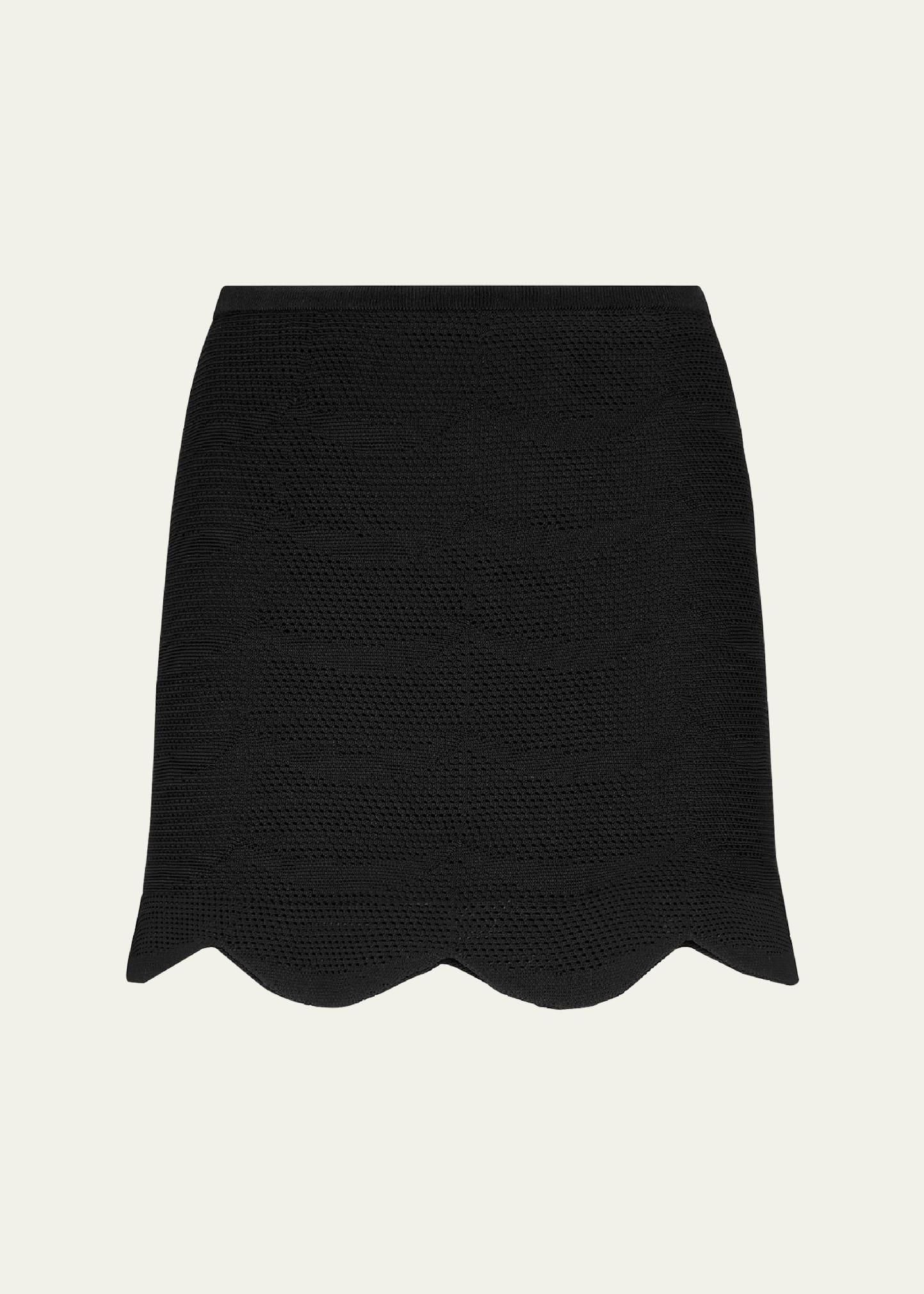 crescent mesh mini skirt