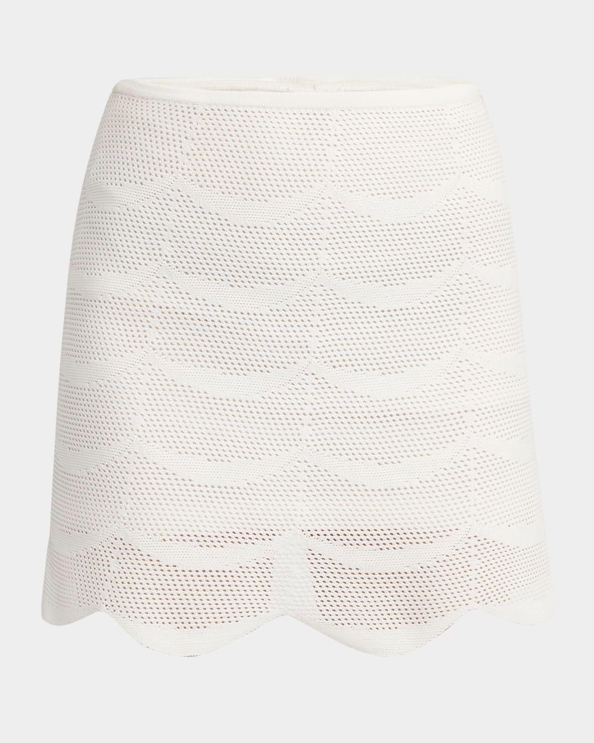 crescent mesh mini skirt