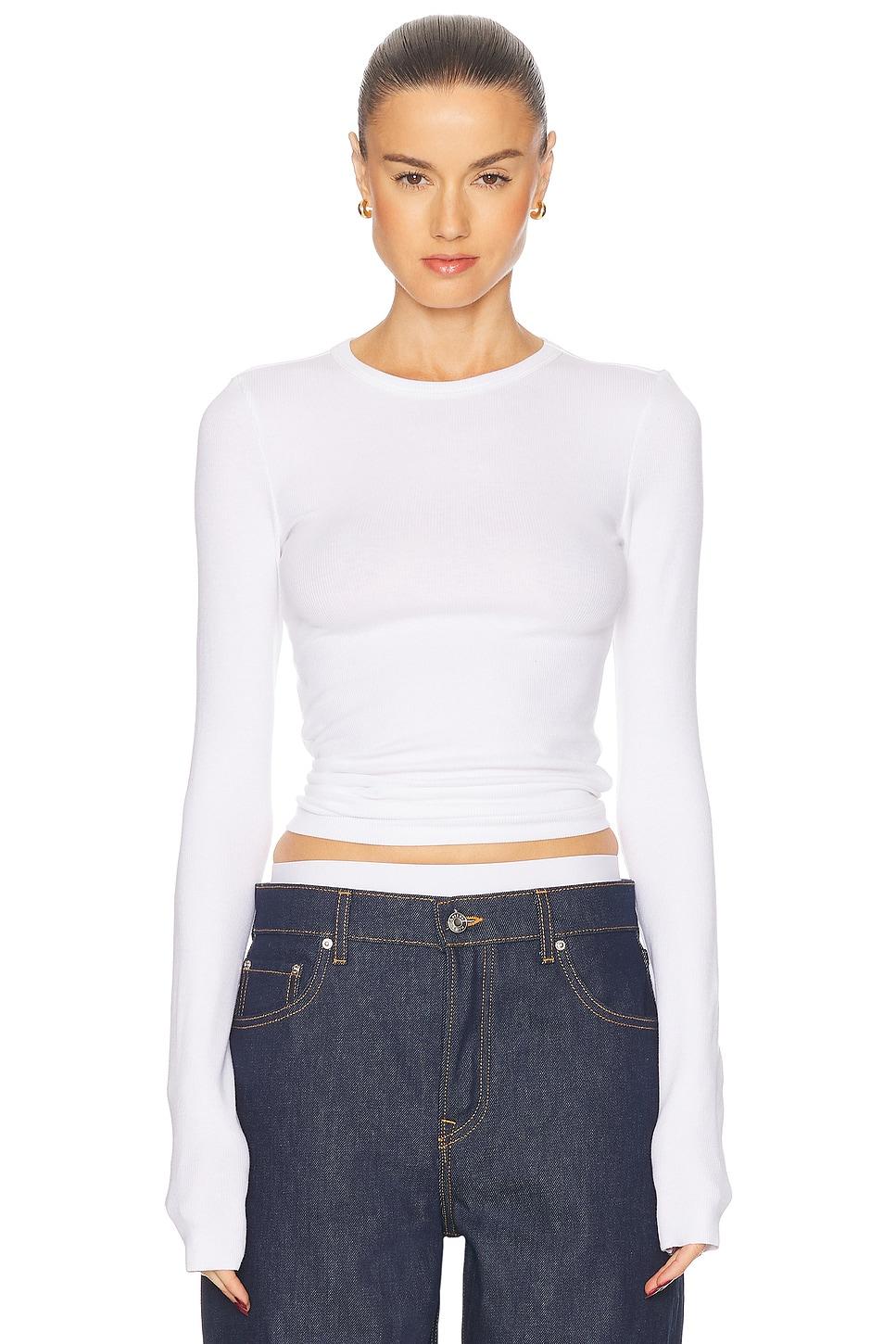 crew neck extra long sleeve tee