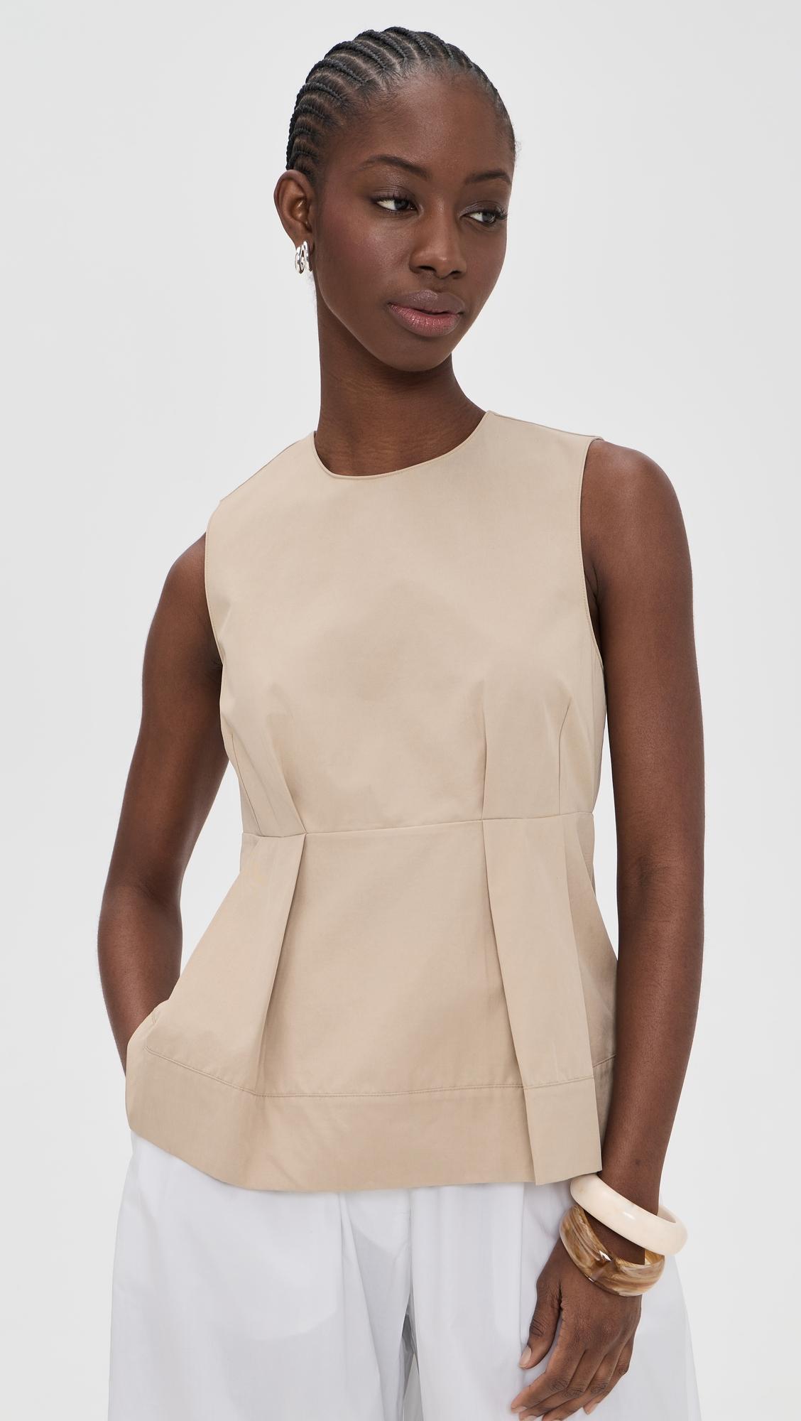 crew neck paneled top