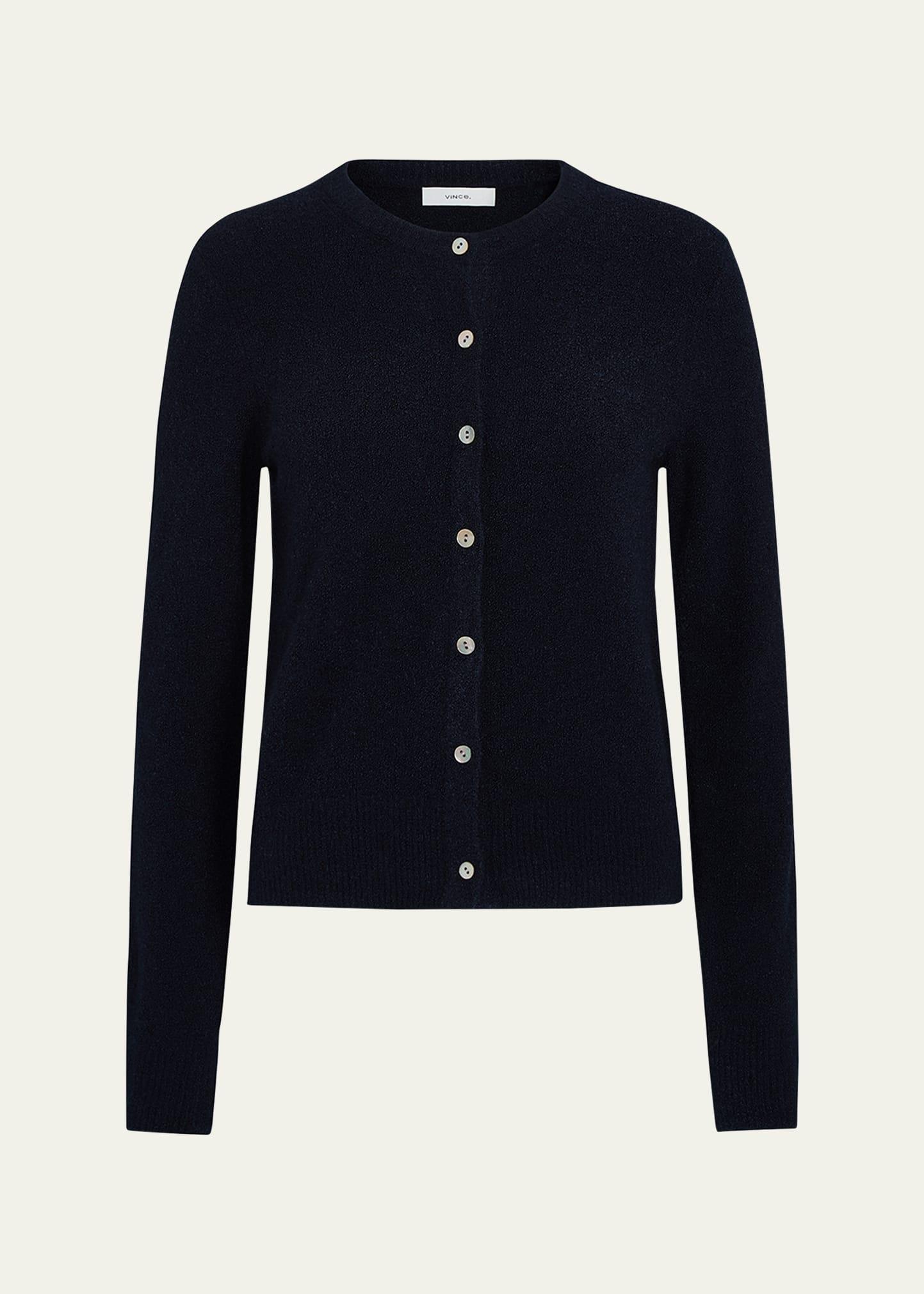 crewneck bouclé cardigan