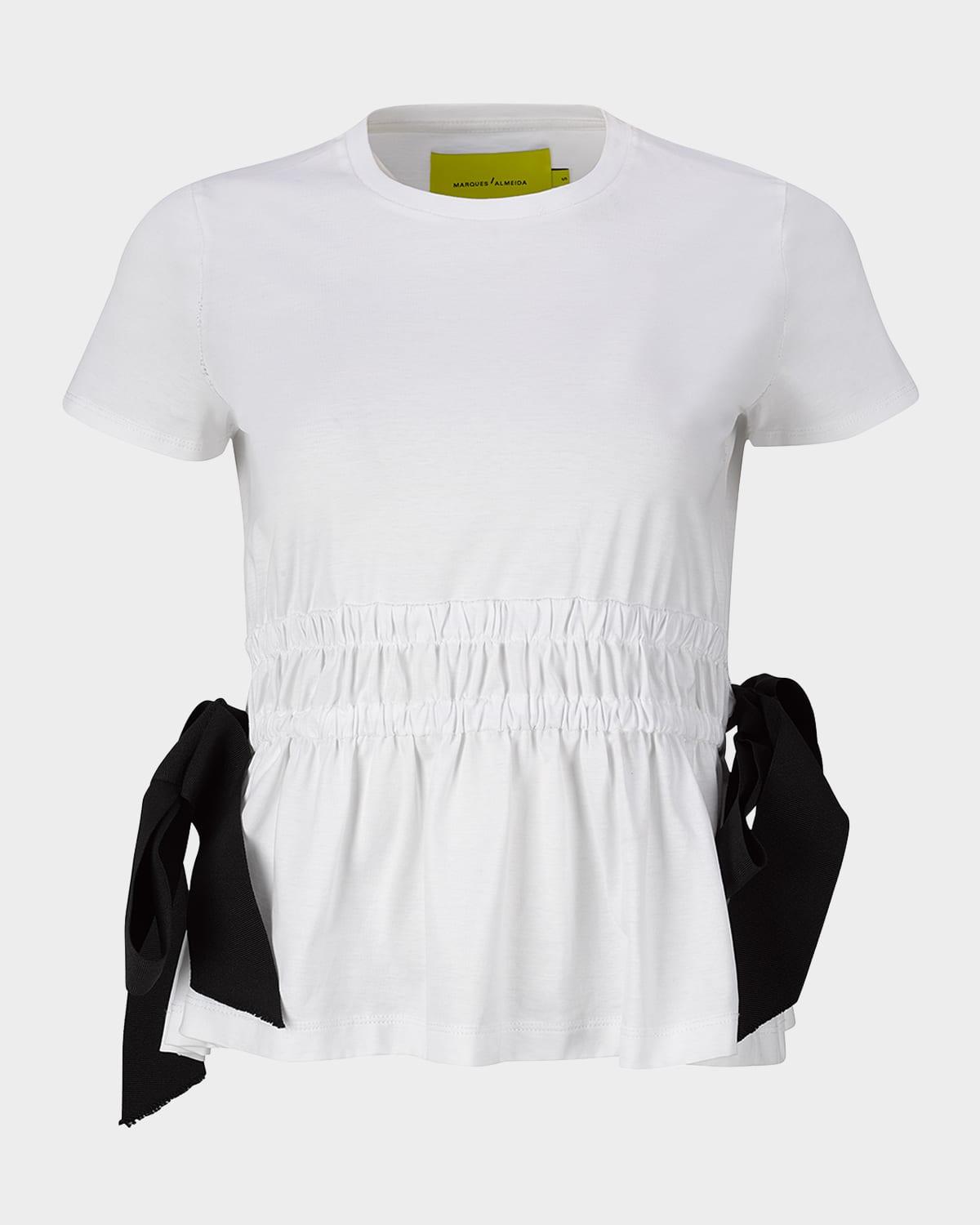 crewneck bow detail t-shirt