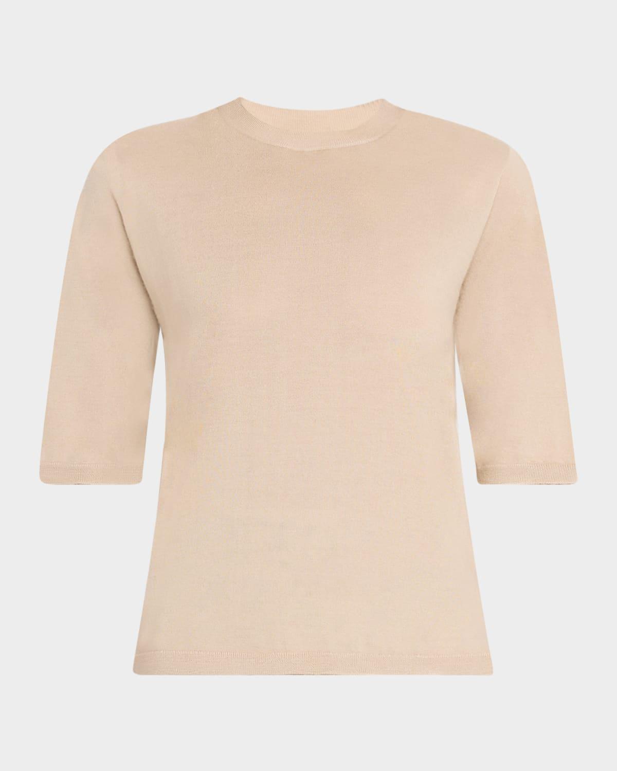 crewneck cashmere-silk sweater