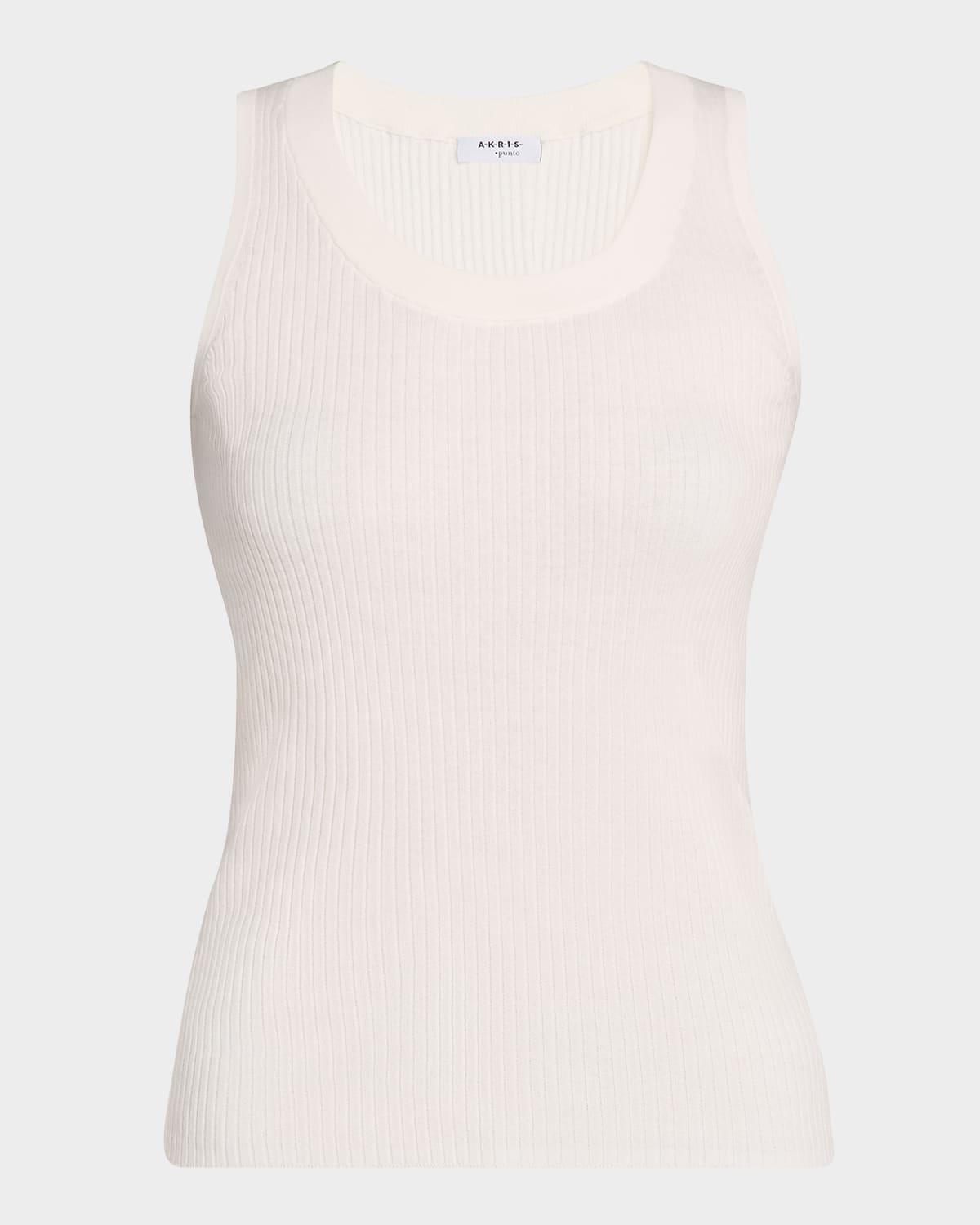 crewneck cotton rib tank top