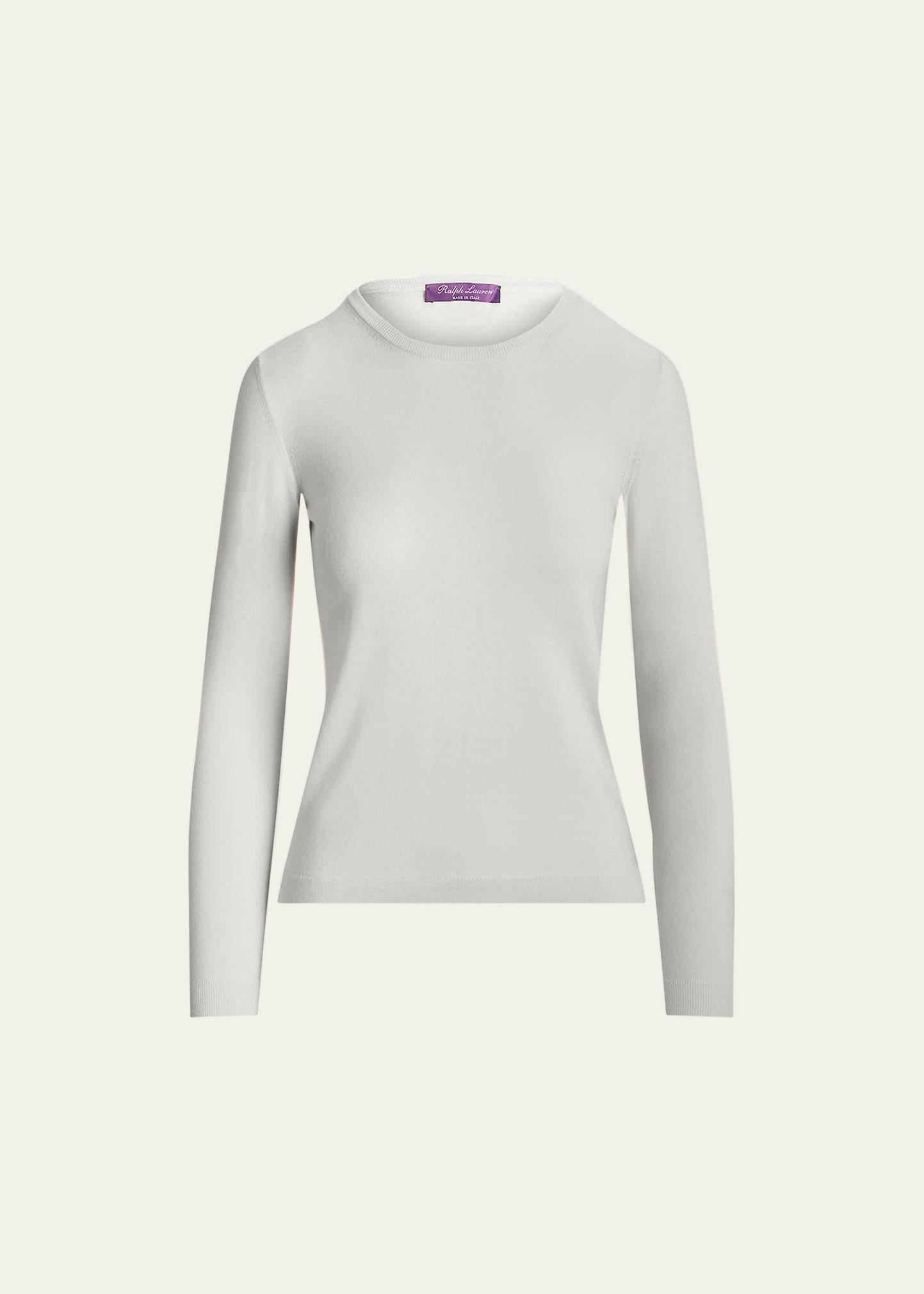 crewneck long-sleeve cashmere sweater