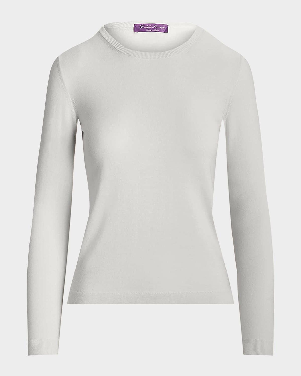 crewneck long-sleeve cashmere sweater