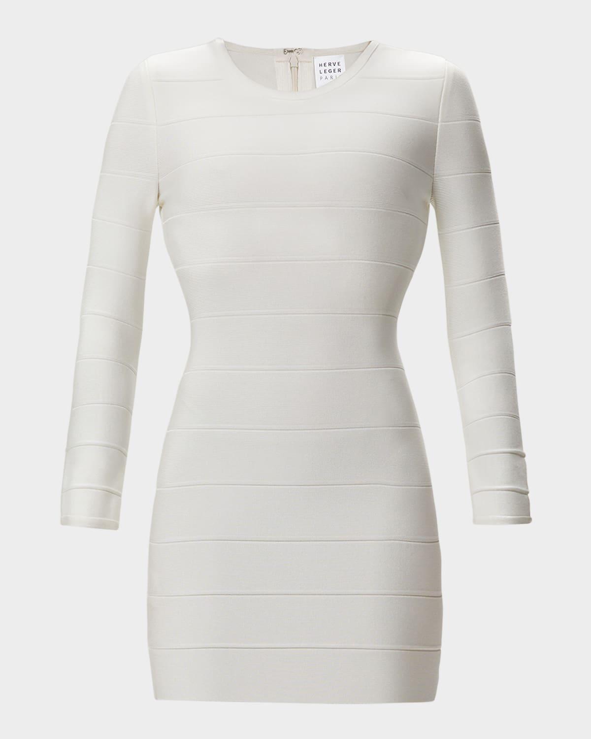 crewneck long-sleeve short ponte dress