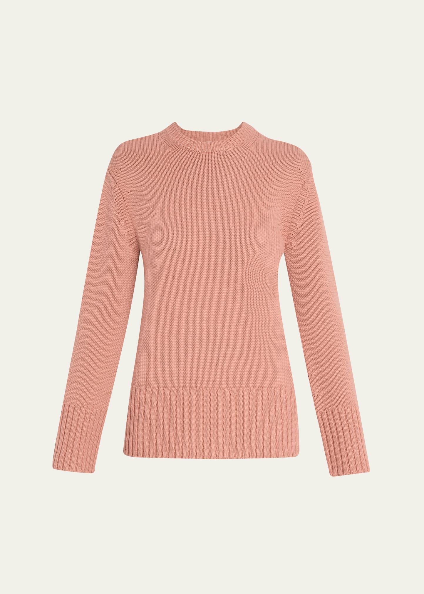 crewneck oversized cashmere tunic sweater