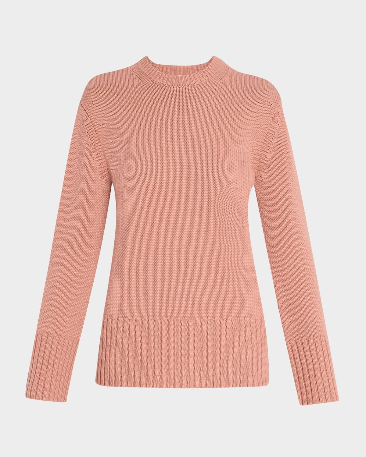 crewneck oversized cashmere tunic sweater