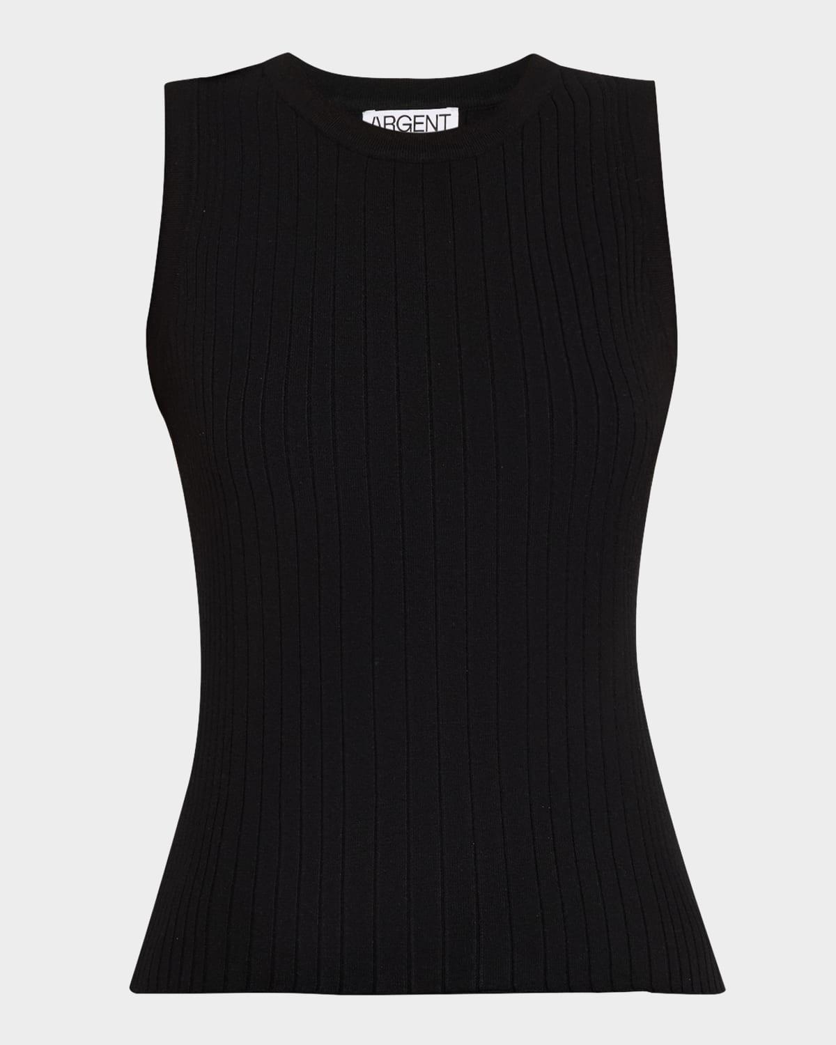crewneck ribbed knit tank