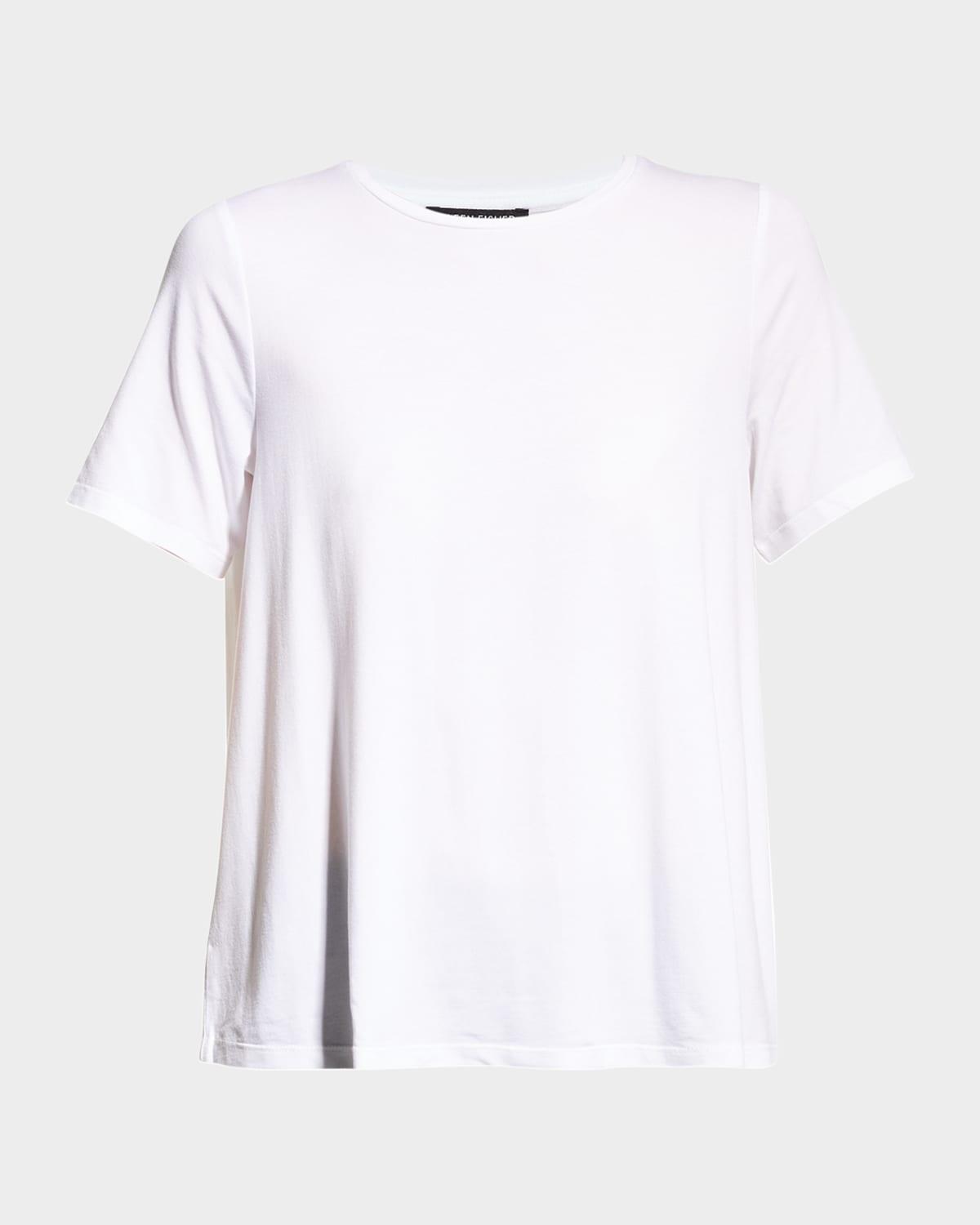 crewneck short-sleeve stretch jersey top