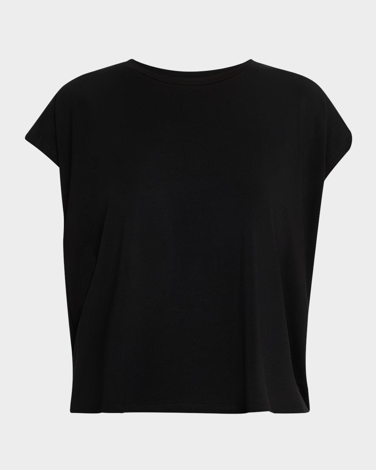 crewneck stretch jersey top