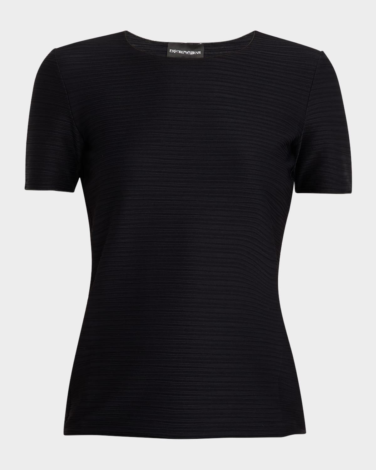 crewneck textured jersey tee
