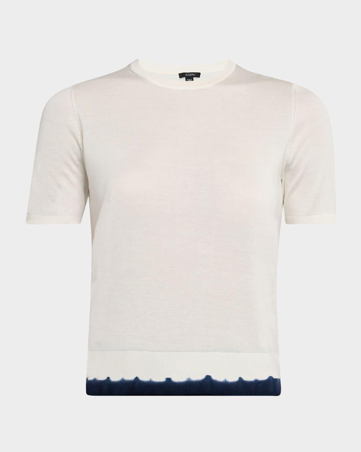crewneck tie-dye knit top