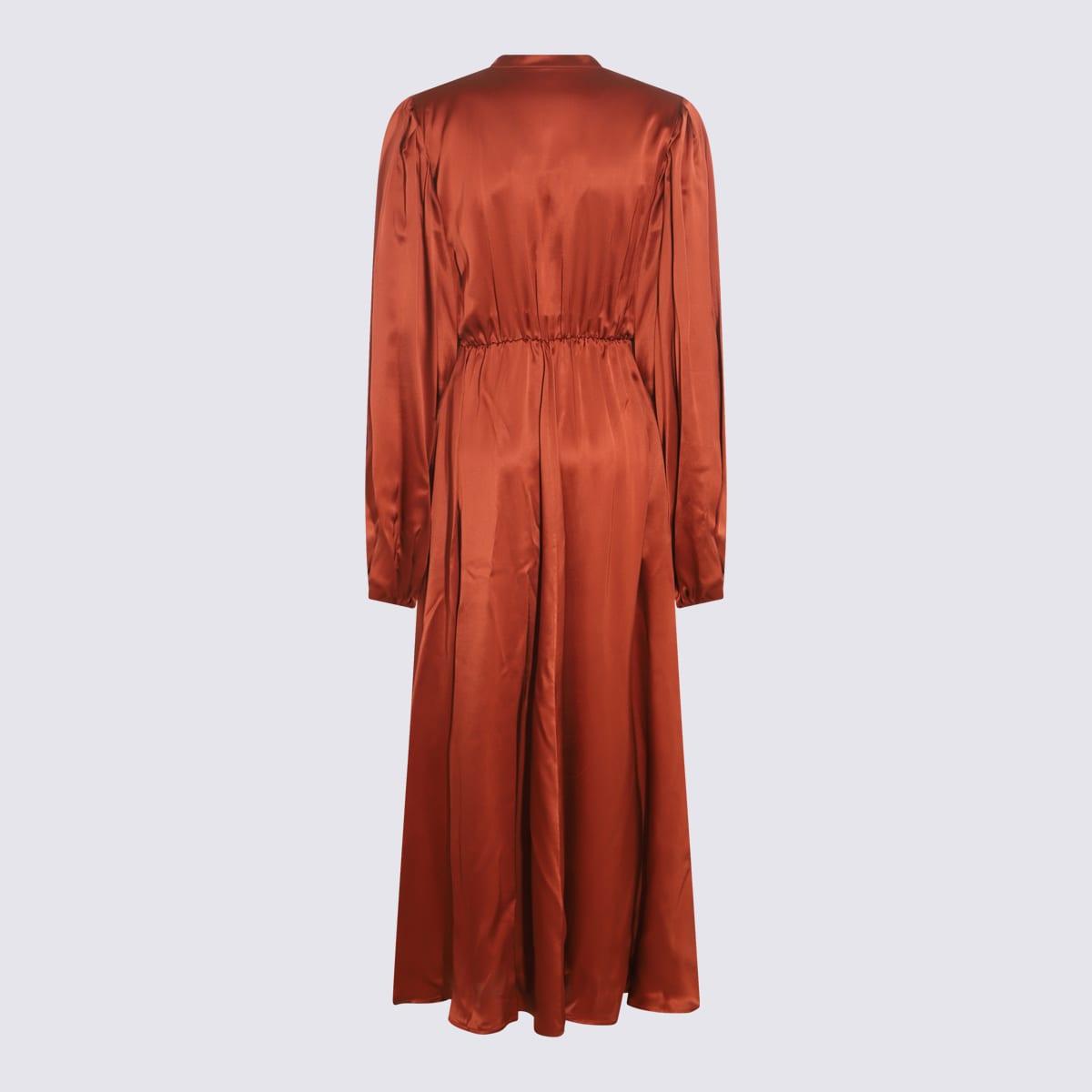 crida milano bronze satin matera long dress