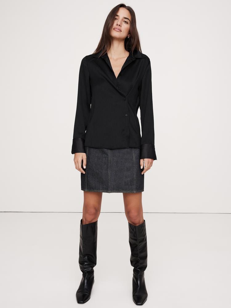 crinkle asymmetrical shirt