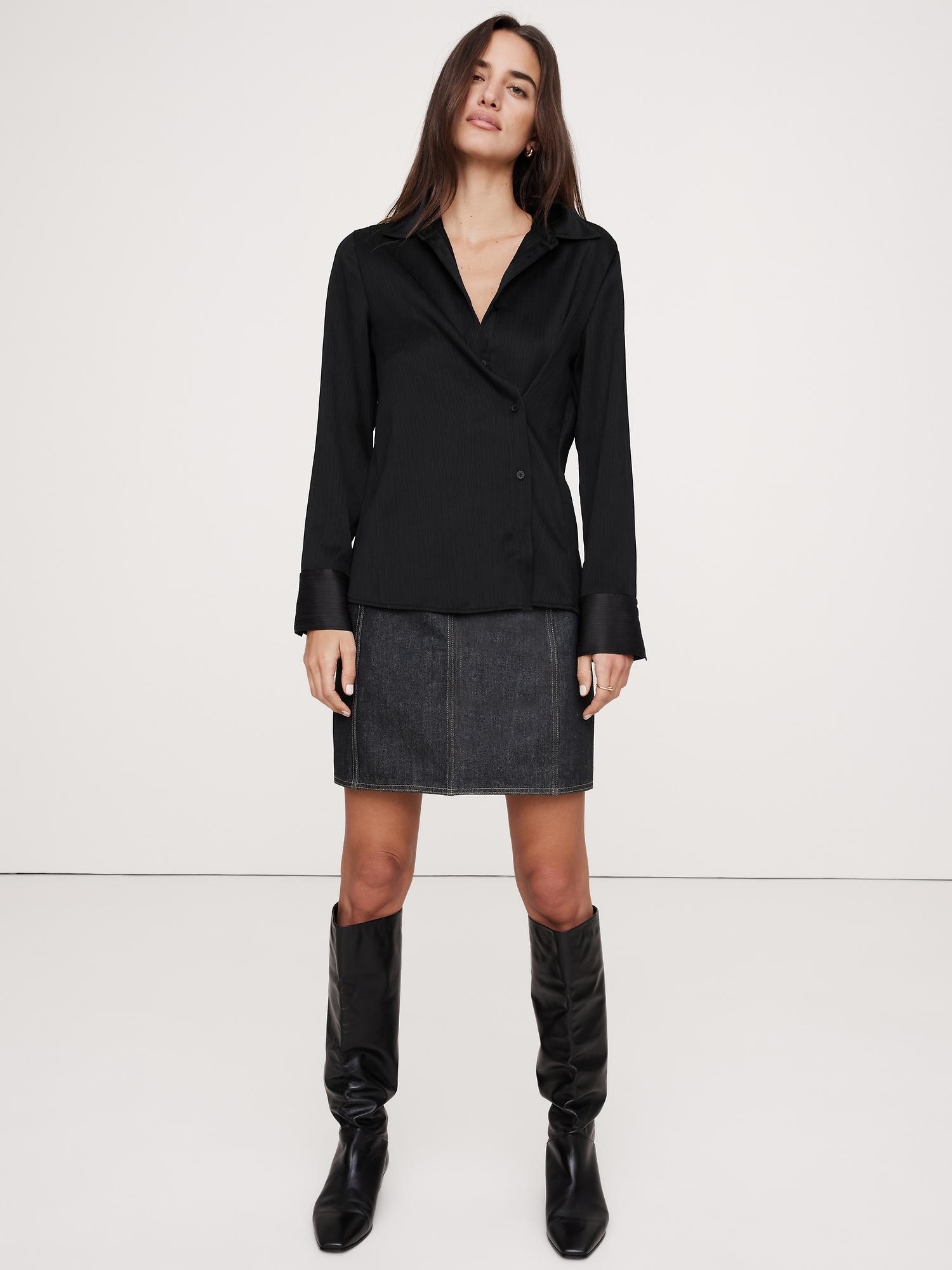 crinkle asymmetrical shirt