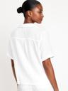 crinkle gauze button-down shirt