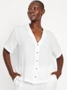 crinkle gauze button-down shirt
