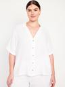 crinkle gauze button-down shirt