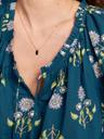 crinkle gauze tassel-tie shirred top