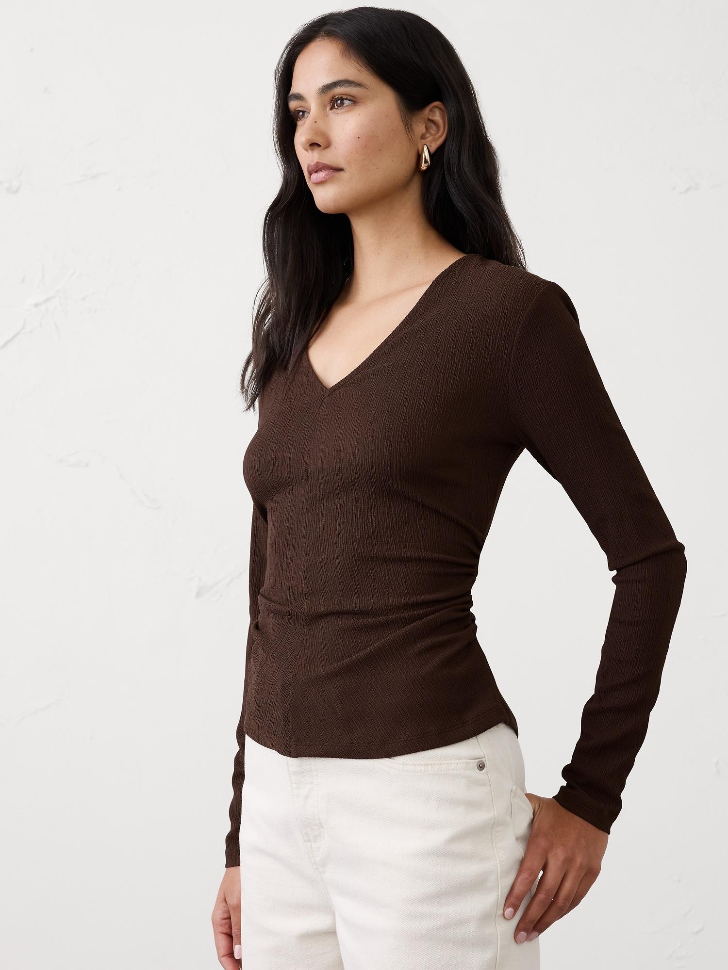 crinkle jacquard top