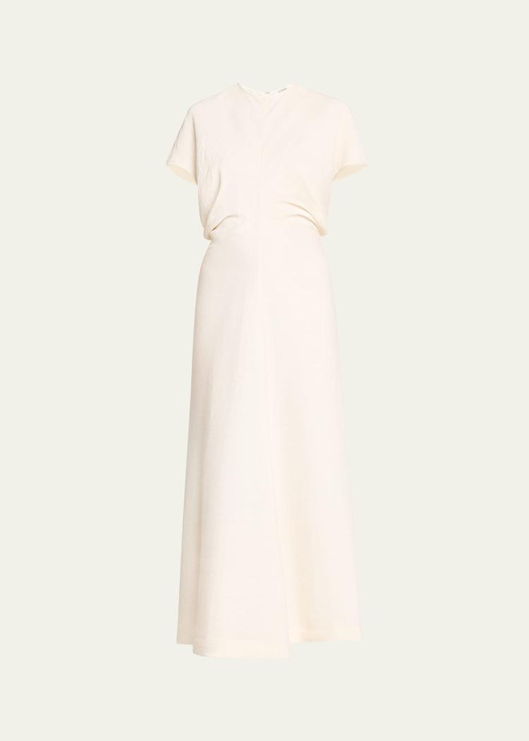 crinkle slouch waist dress