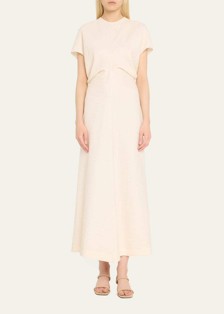 crinkle slouch waist dress