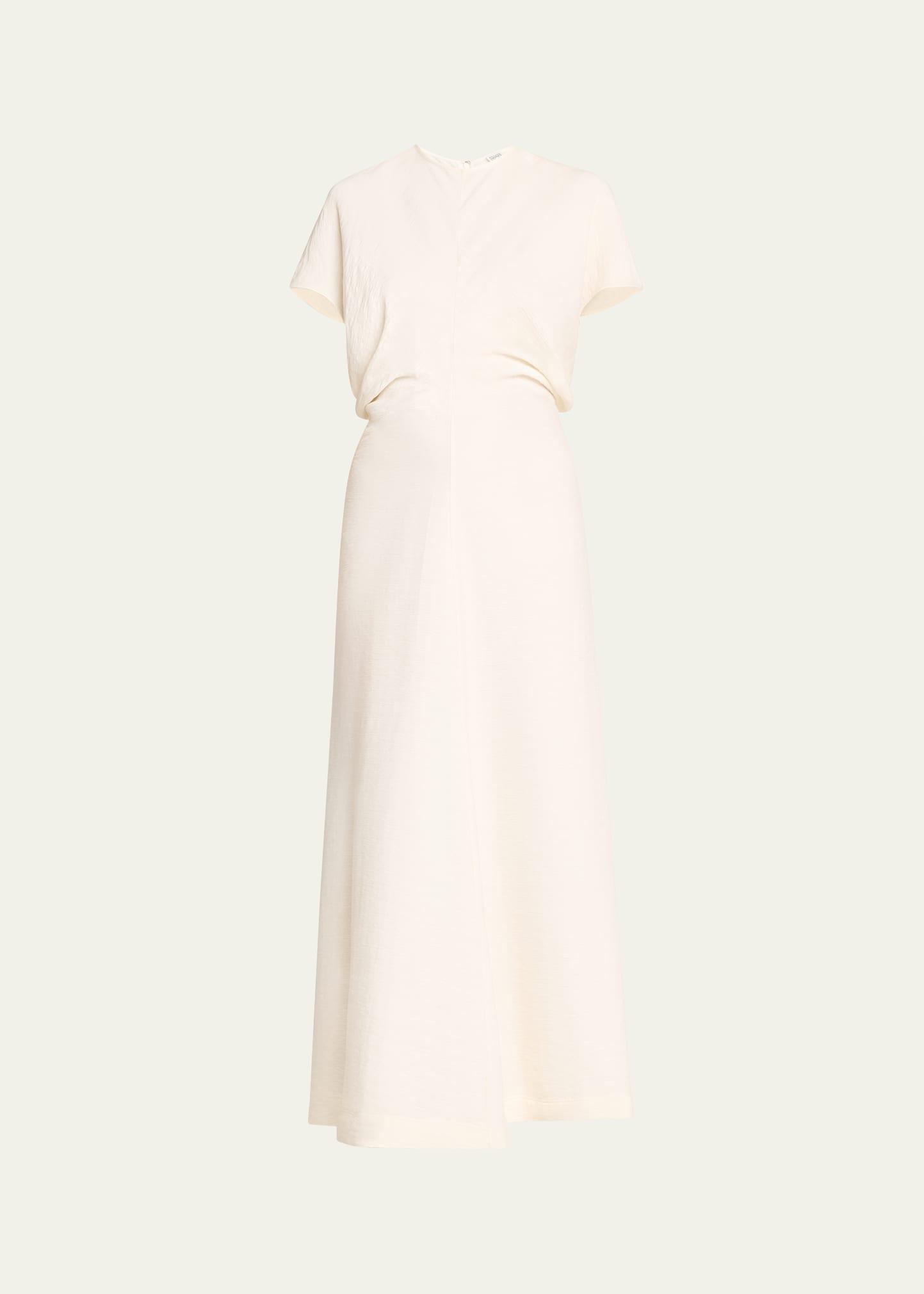crinkle slouch waist dress